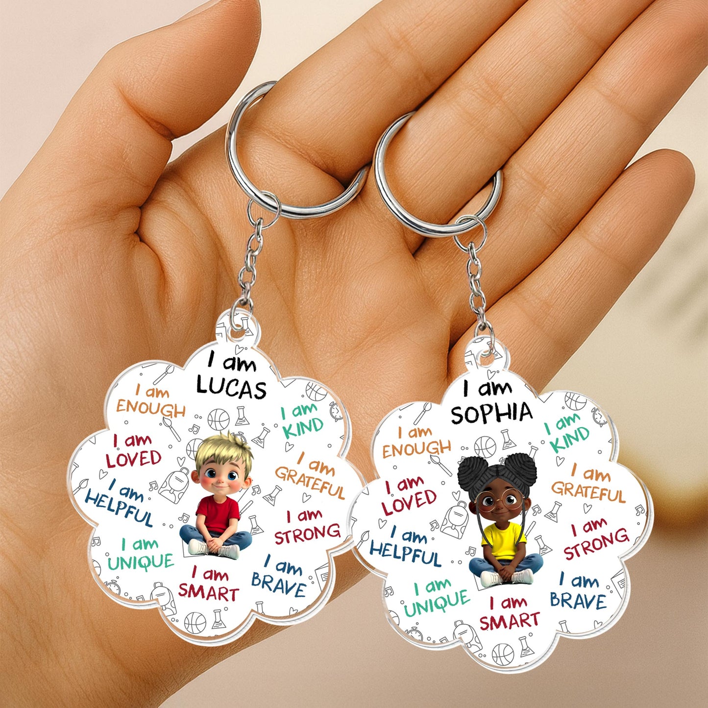 I Am Enough, I Am Loved, Affirmative Keychain For Girls