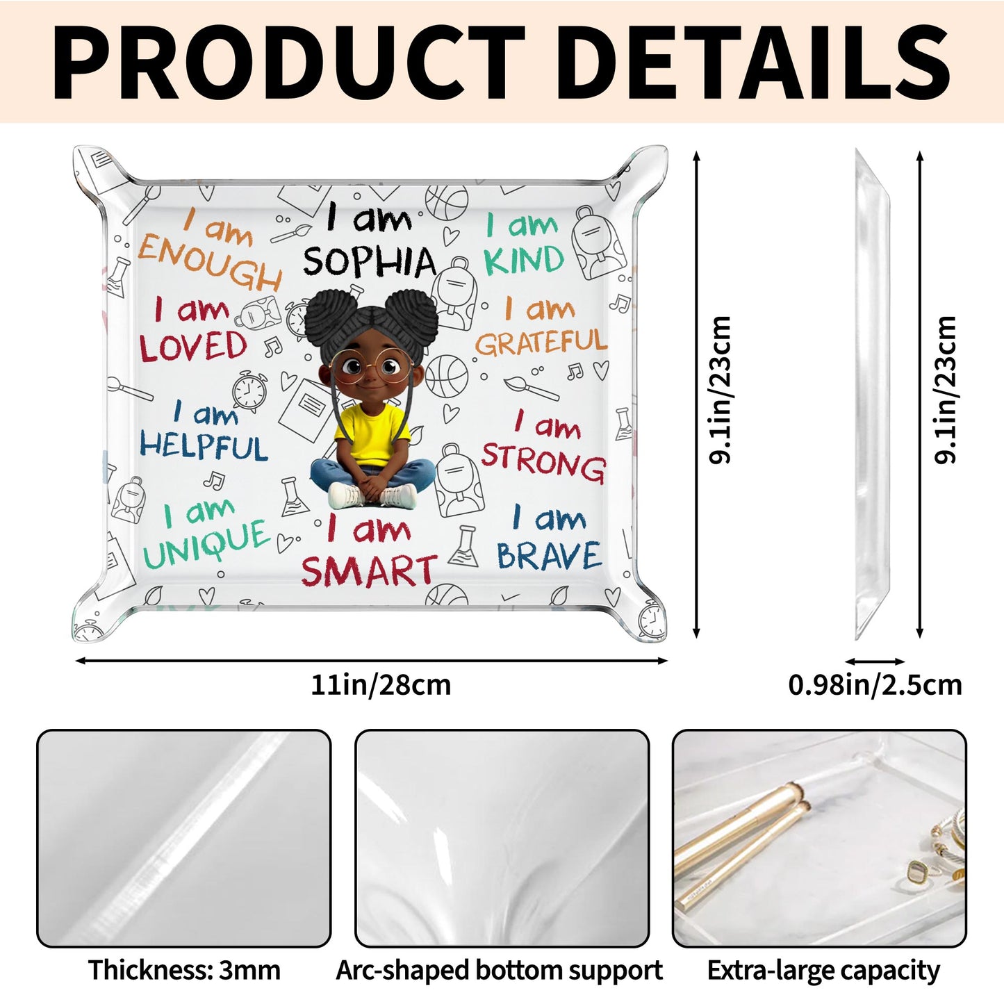 I Am Enough, I Am Loved, Positive Affirmations Tray