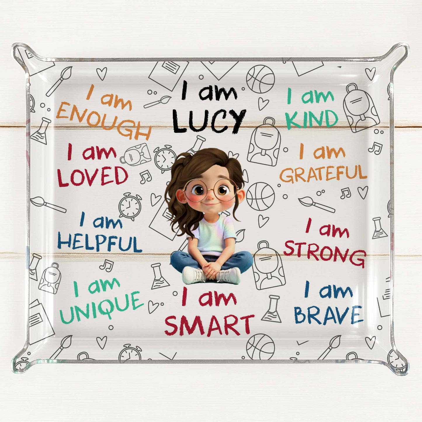 I Am Enough, I Am Loved, Positive Affirmations Tray