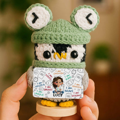 I Am Loved I Am Enough Brave Unique Sunflower - Crochet Doll With Custom Card - KID243_CDOLL