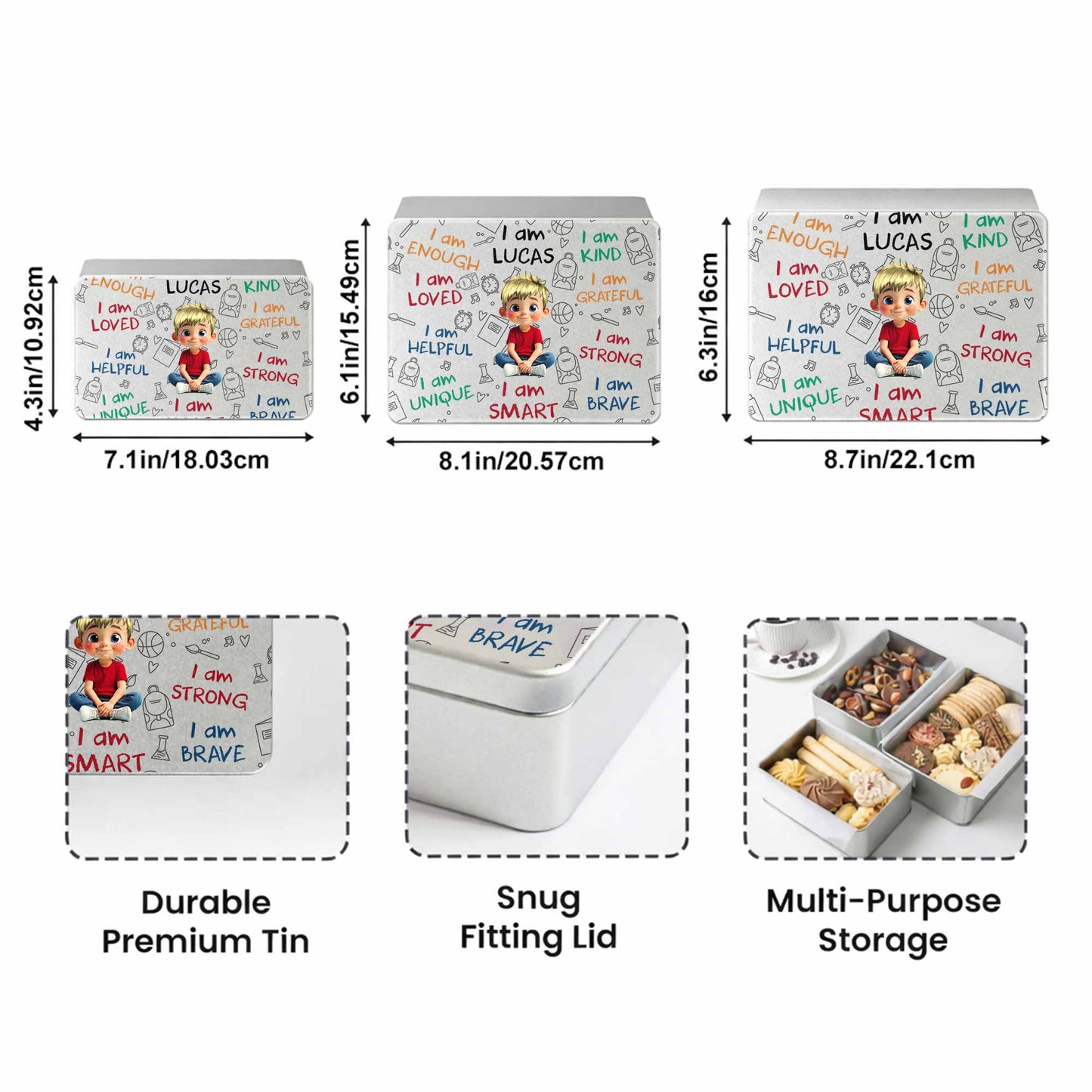 I Am Enough Positive Affirmations Girl With School Supplies