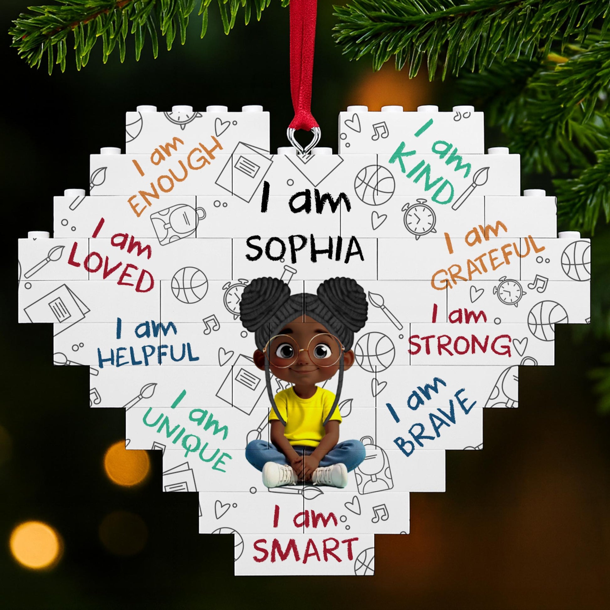 I Am Loved, I Am Kind, Encouragement Puzzle Ornament