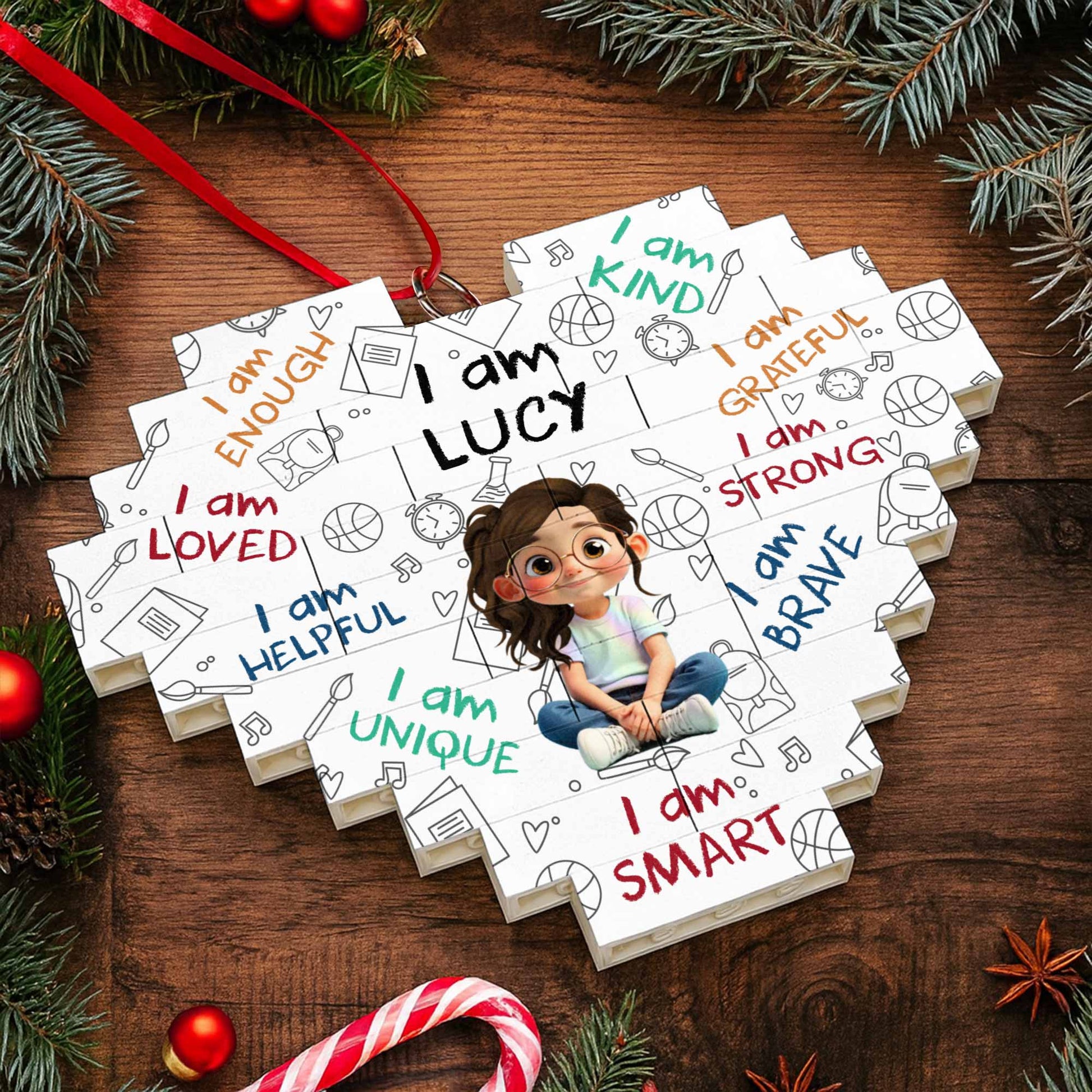 I Am Loved, I Am Kind, Encouragement Puzzle Ornament