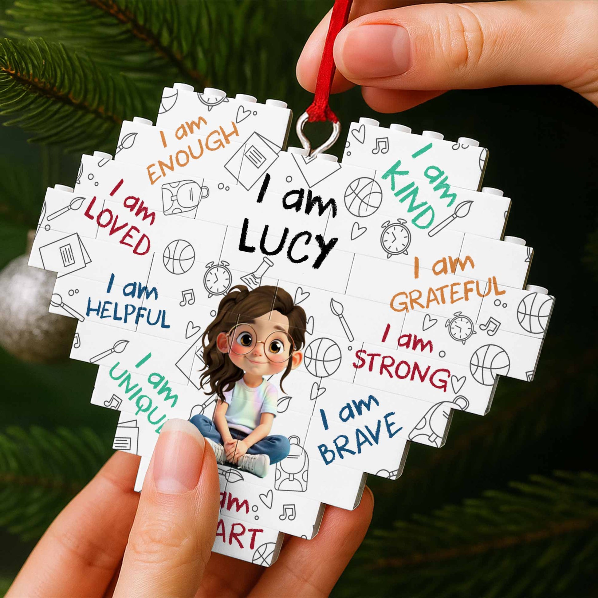 I Am Loved, I Am Kind, Encouragement Puzzle Ornament