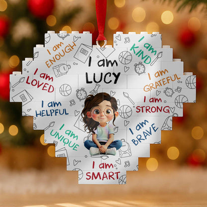 I Am Loved, I Am Kind, Encouragement Puzzle Ornament