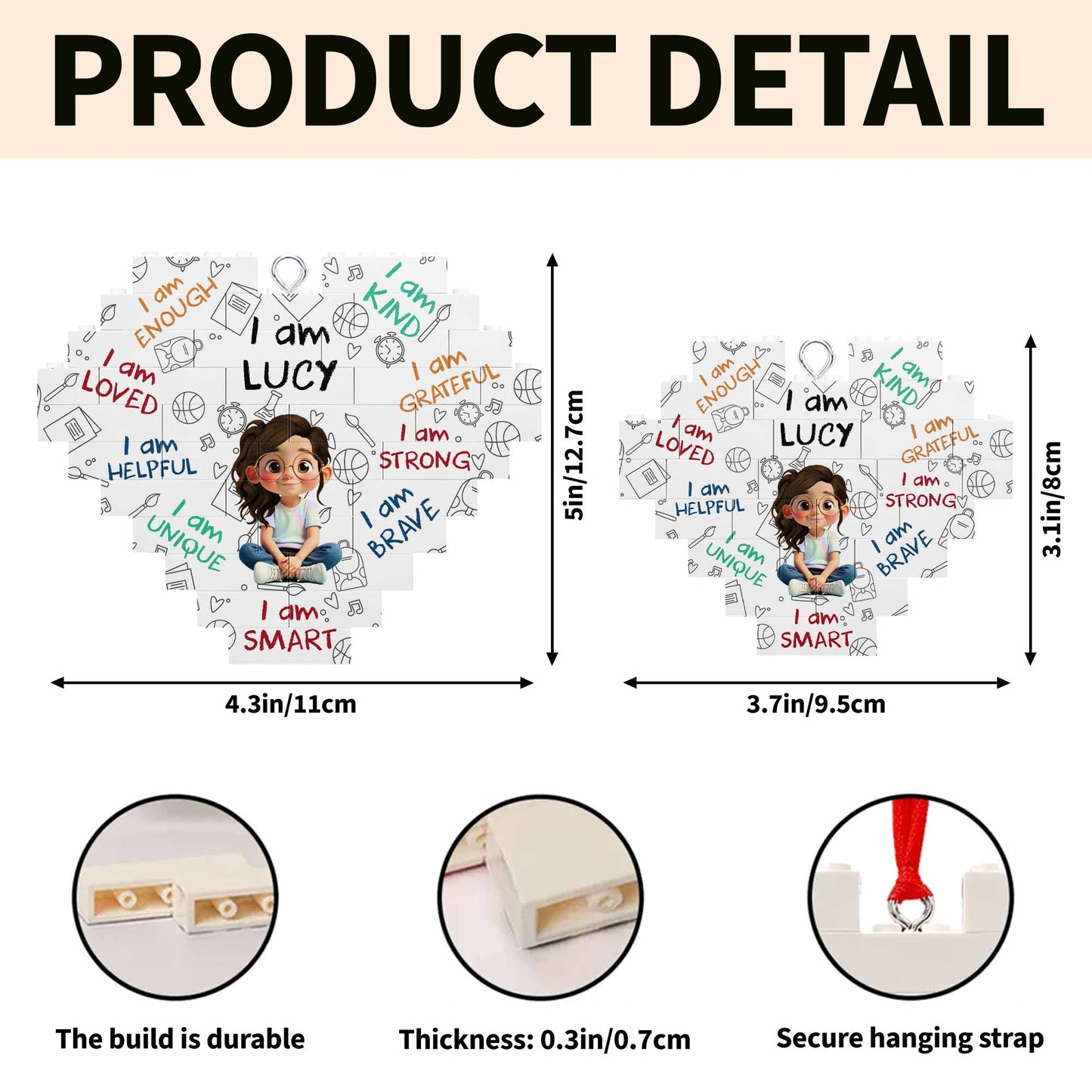 I Am Loved, I Am Kind, Encouragement Puzzle Ornament