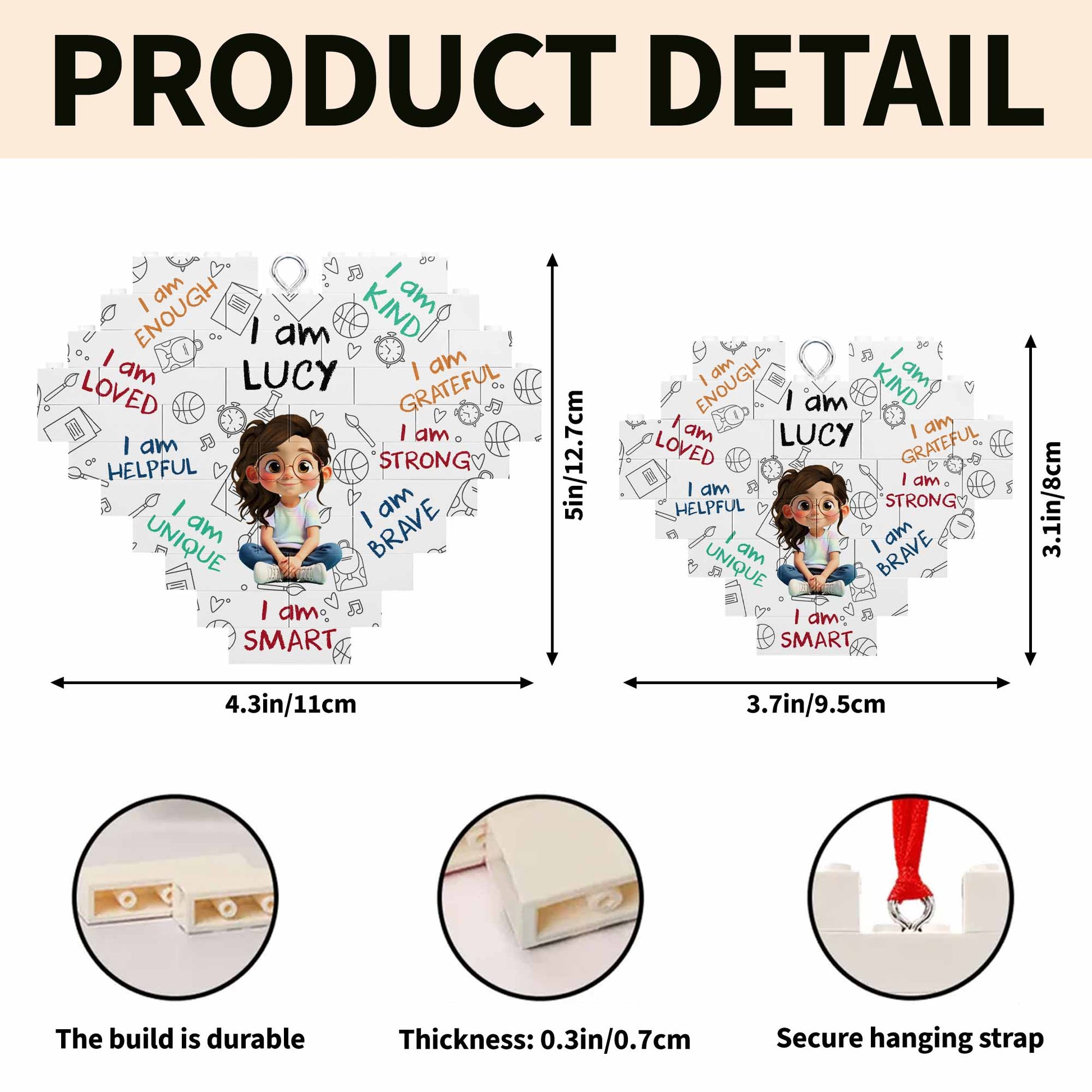 I Am Loved, I Am Kind, Encouragement Puzzle Ornament