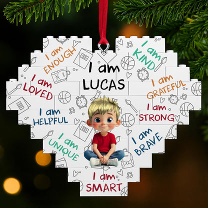 I Am Loved, I Am Kind, Encouragement Puzzle Ornament