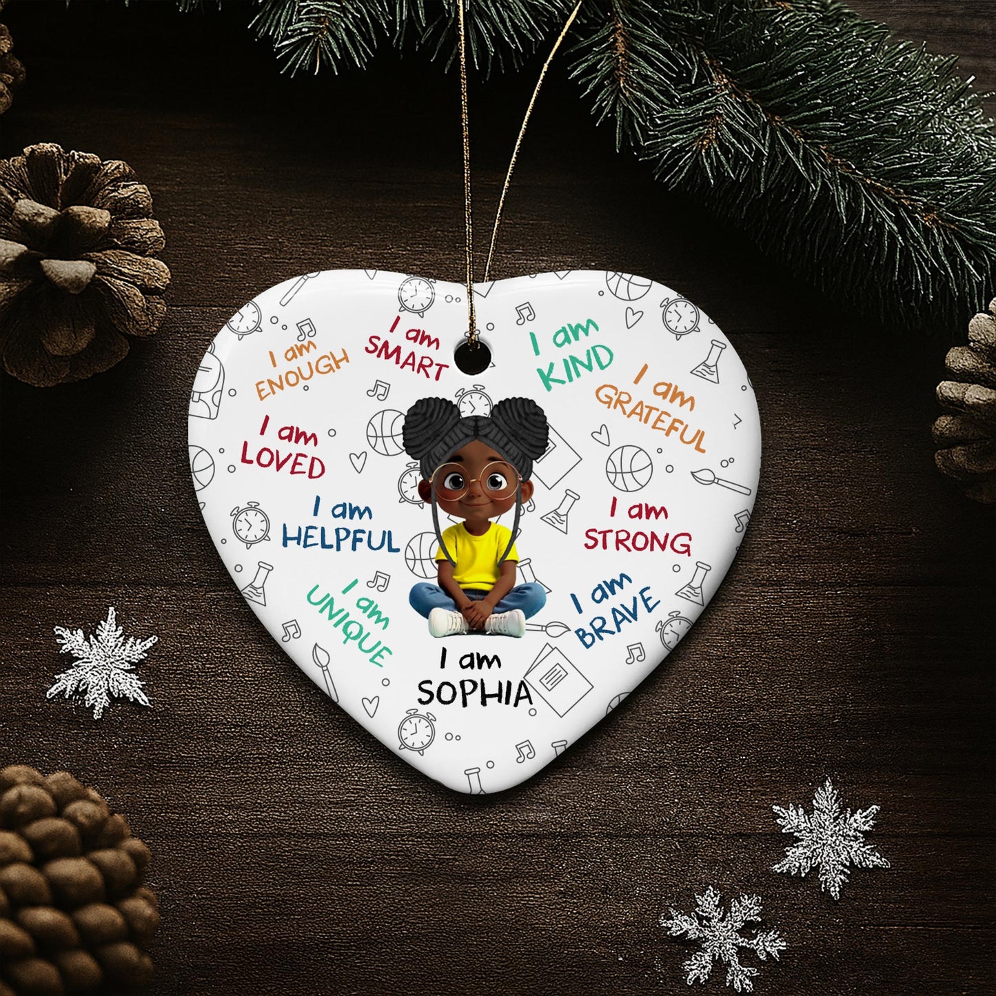 I Am Enough I Am Smart I Am Loved Encouragement Ornament