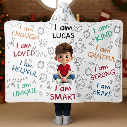 I Am Enough, I Am Loved, School Supplies Blanket