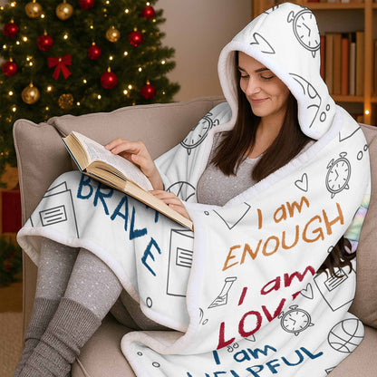 I Am Enough, I Am Loved, School Supplies Blanket