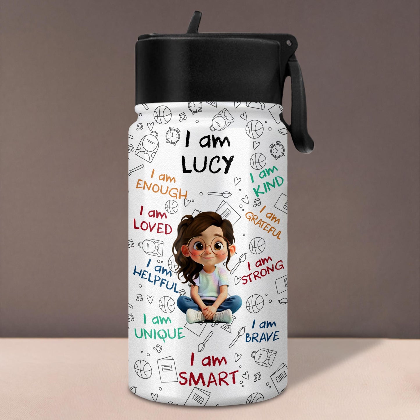 I Am Enough, I Am Loved, Cartoon Boy Affirmative Design