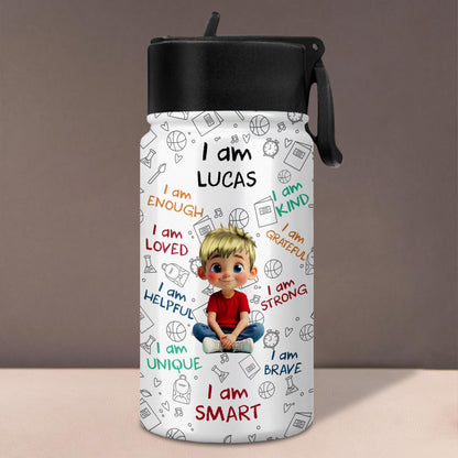 I Am Enough, I Am Loved, Cartoon Boy Affirmative Design