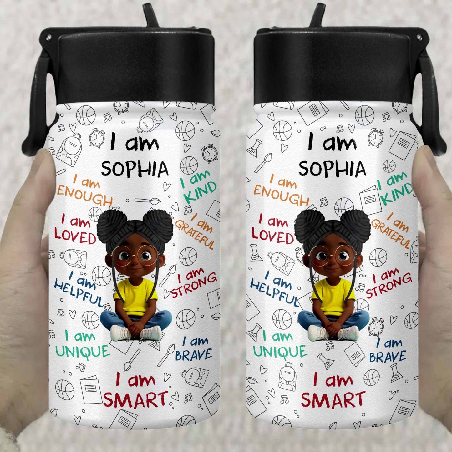 I Am Enough, I Am Loved, Cartoon Boy Affirmative Design