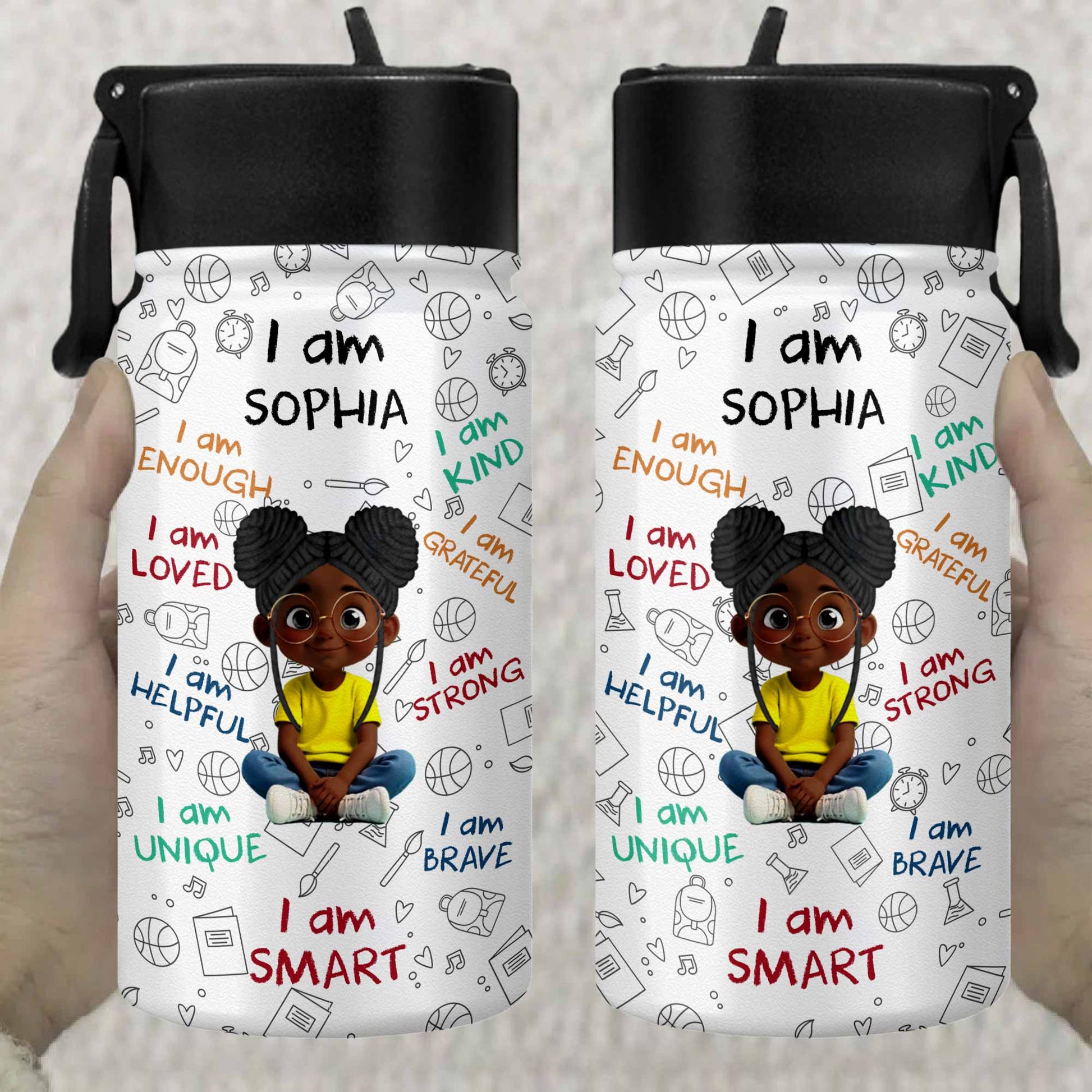 I Am Enough, I Am Loved, Cartoon Boy Affirmative Design