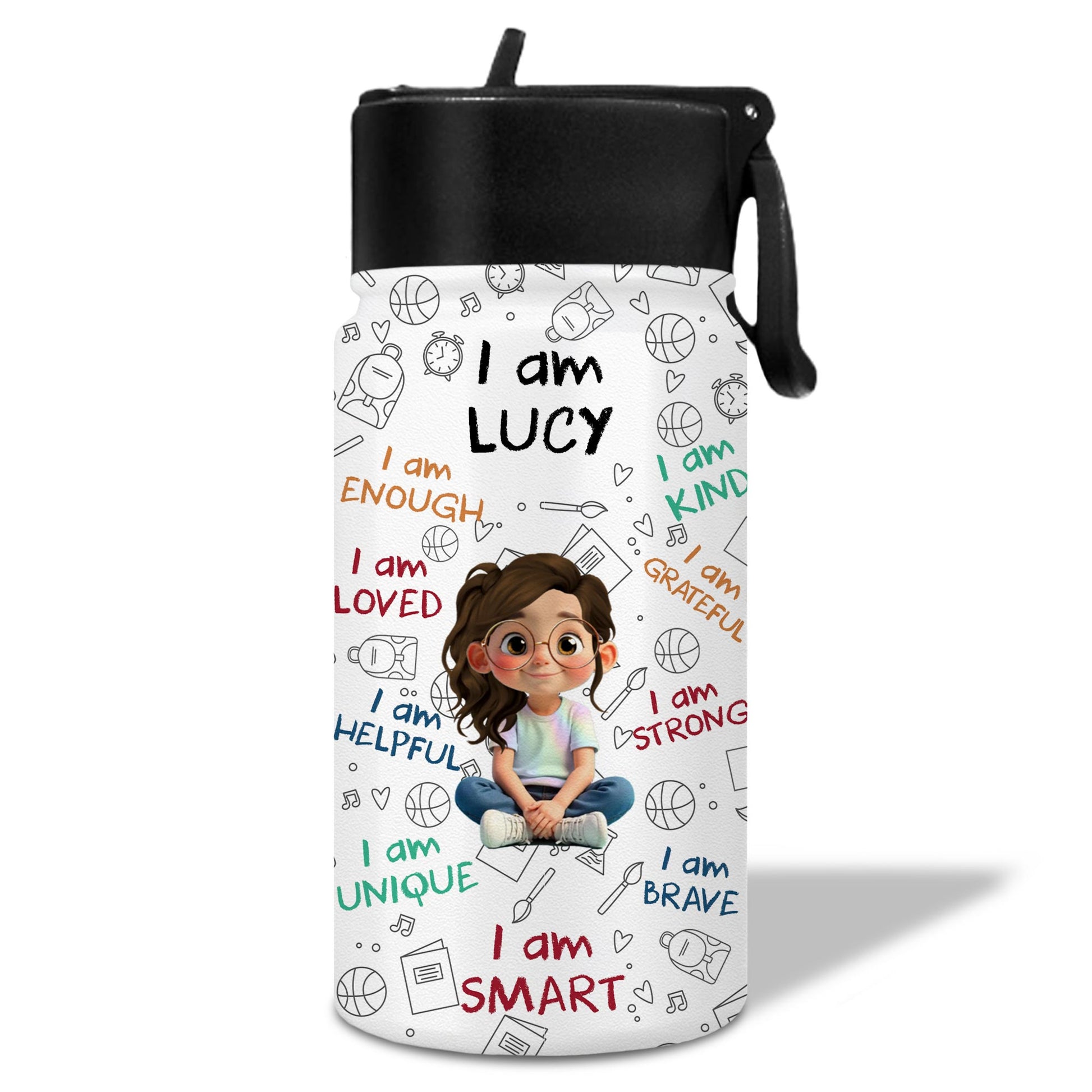 I Am Enough, I Am Loved, Cartoon Boy Affirmative Design