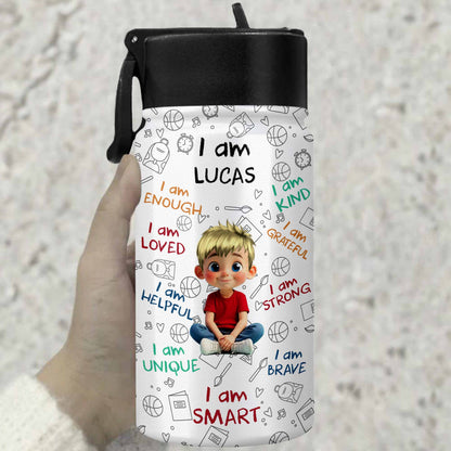 I Am Enough, I Am Loved, Cartoon Boy Affirmative Design