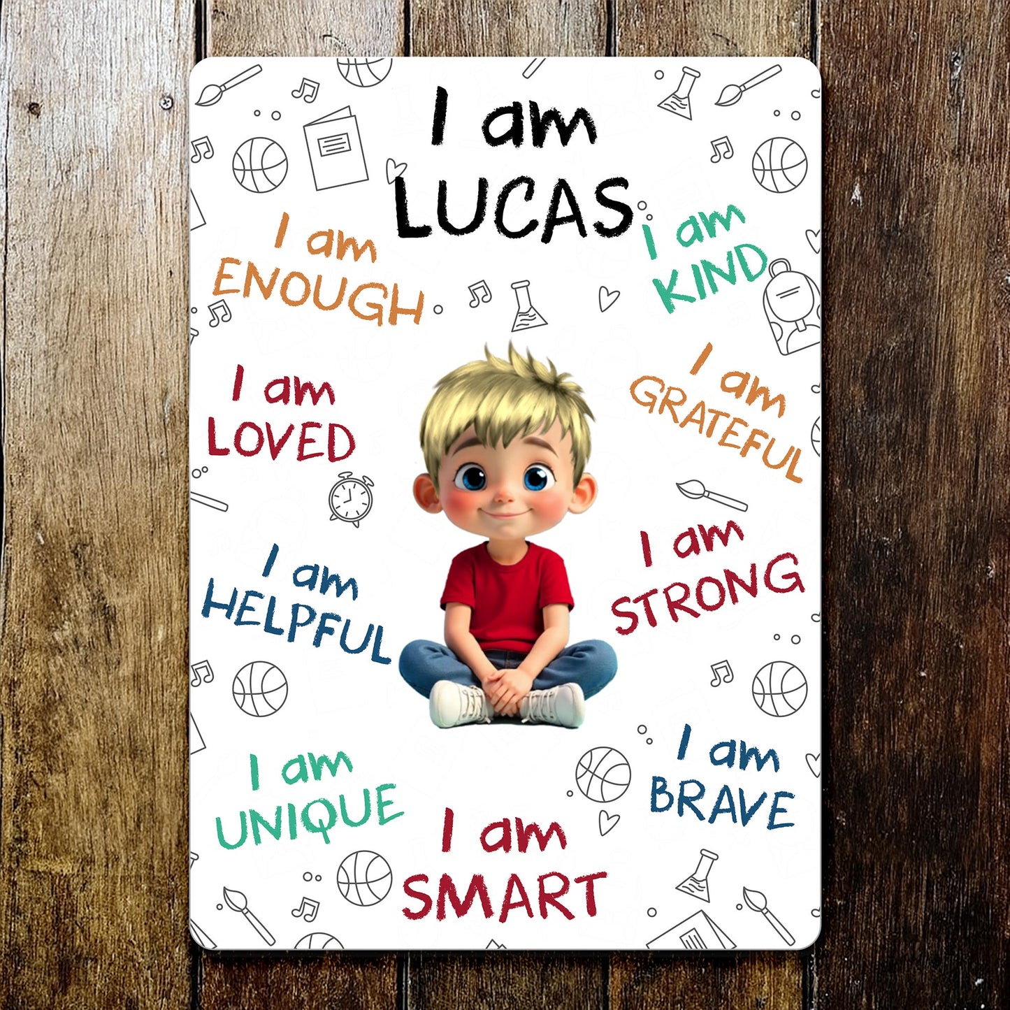 I Am Enough I Am Loved, Positive Affirmations And Cartoon Girl