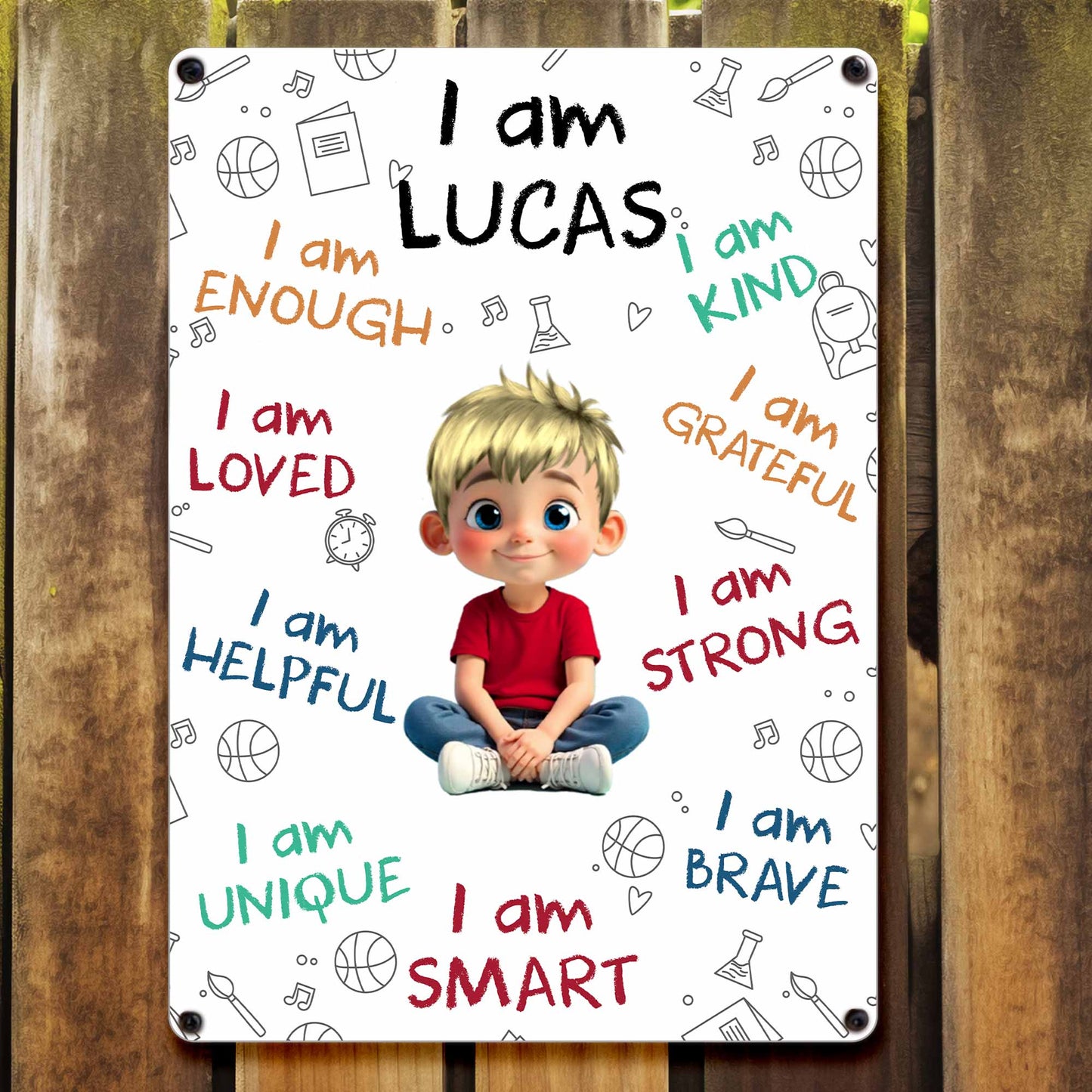 I Am Enough I Am Loved, Positive Affirmations And Cartoon Girl