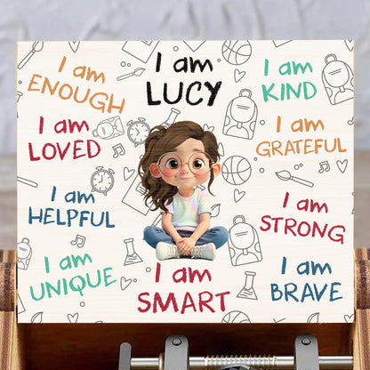 I Am Loved, I Am Strong, Encouraging Words With Child Design