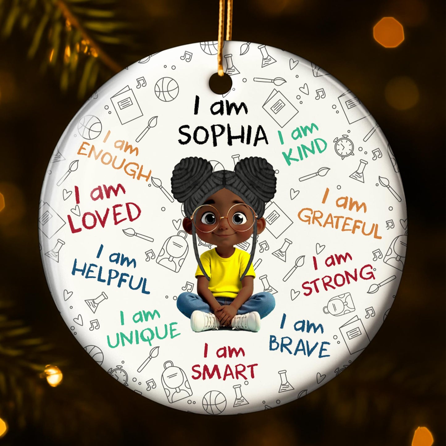 I Am Loved, I Am Kind, Young Girl Encouragement Ornament