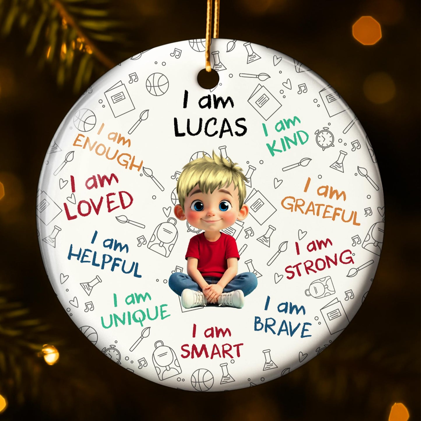 I Am Loved, I Am Kind, Young Girl Encouragement Ornament