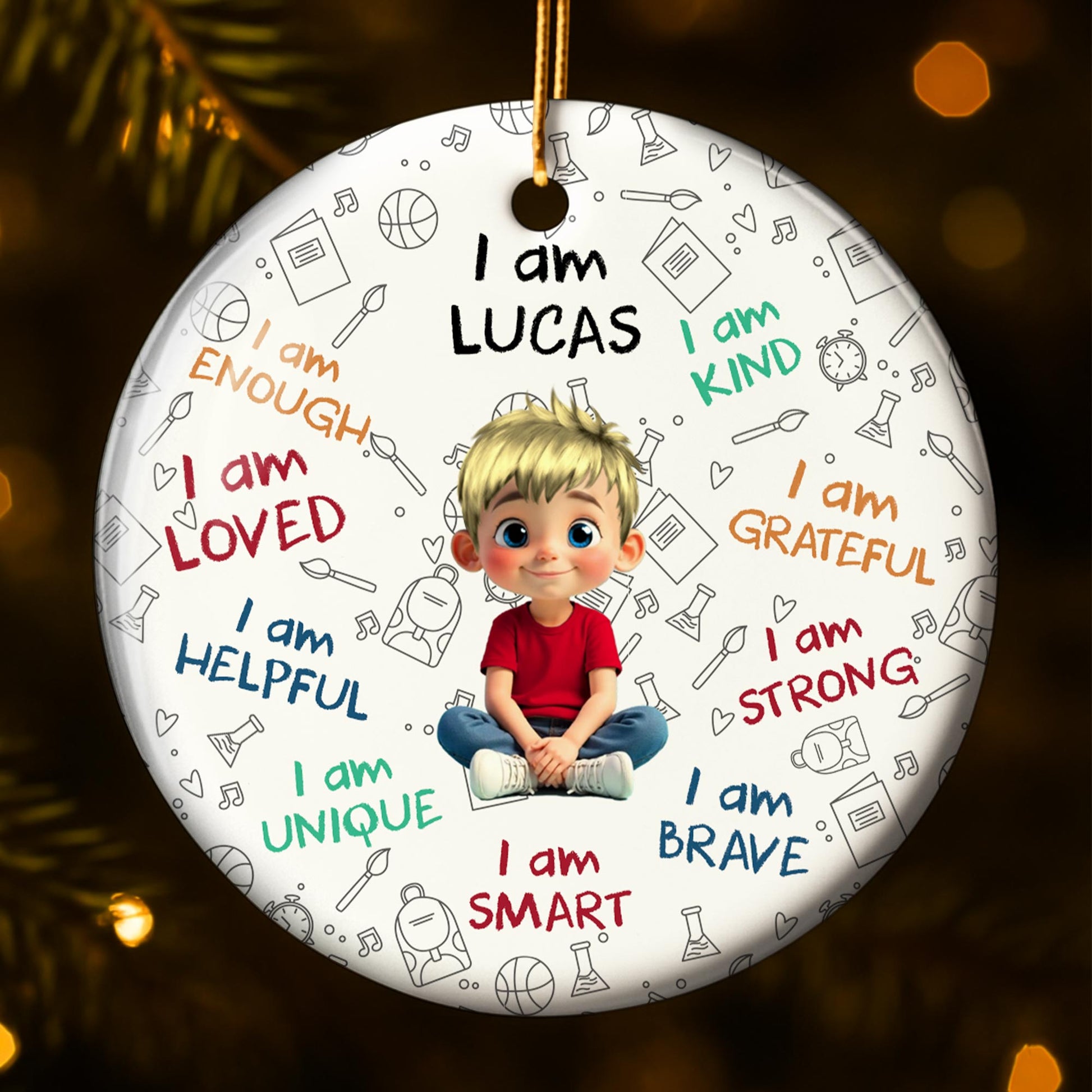 I Am Loved, I Am Kind, Young Girl Encouragement Ornament