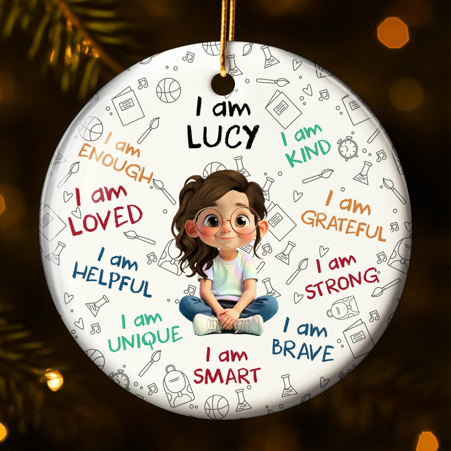 I Am Loved, I Am Kind, Young Girl Encouragement Ornament