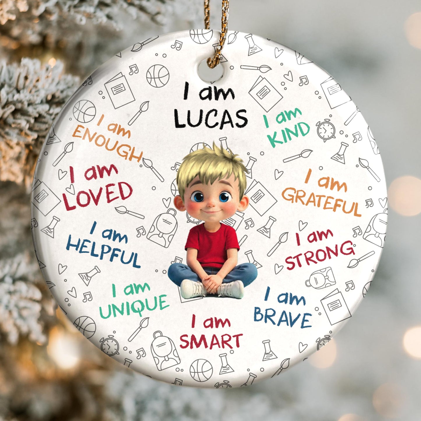 I Am Loved, I Am Kind, Young Girl Encouragement Ornament