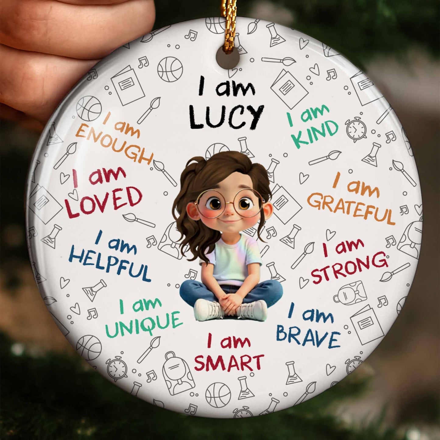 I Am Loved, I Am Kind, Young Girl Encouragement Ornament