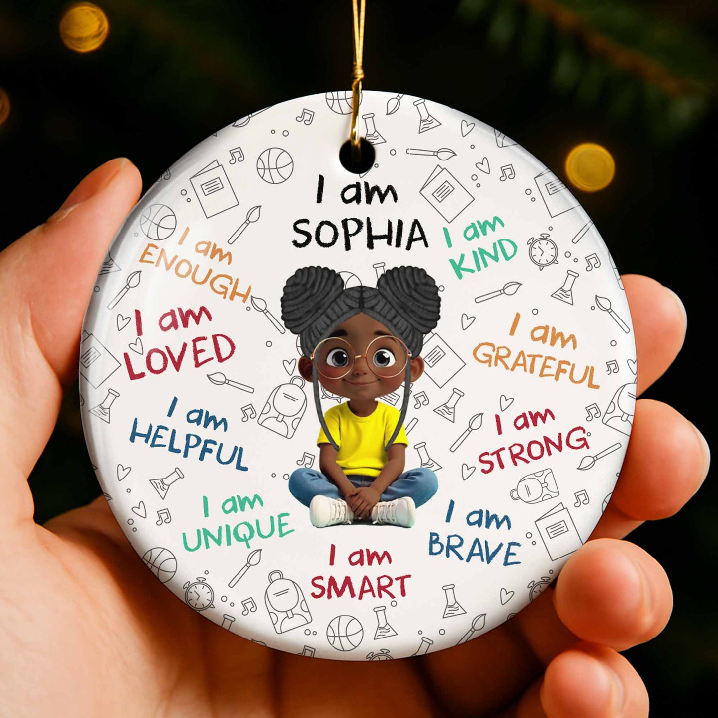I Am Loved, I Am Kind, Young Girl Encouragement Ornament
