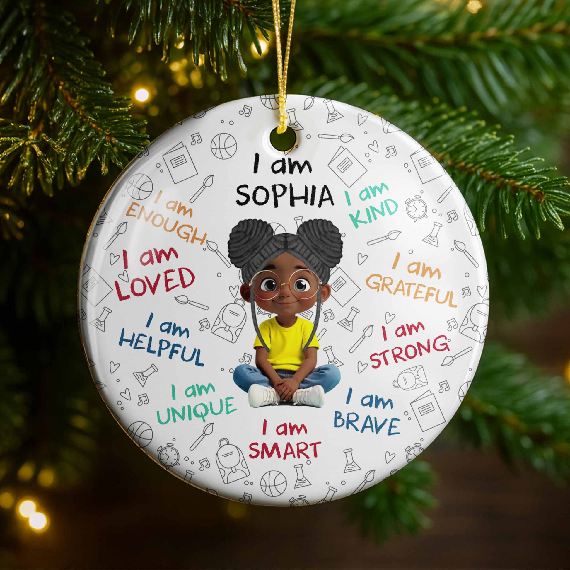 I Am Loved, I Am Kind, Young Girl Encouragement Ornament