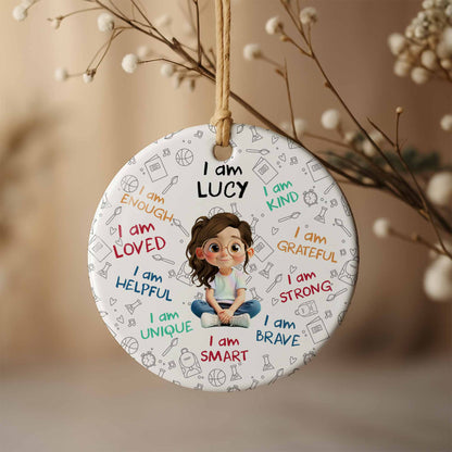I Am Loved, I Am Kind, Young Girl Encouragement Ornament