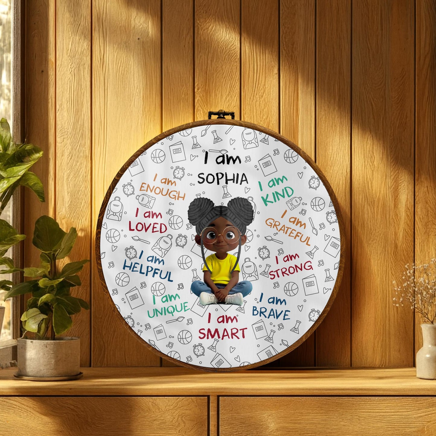 I Am Enough, Loved, Helpful, Unique, Affirmation Art