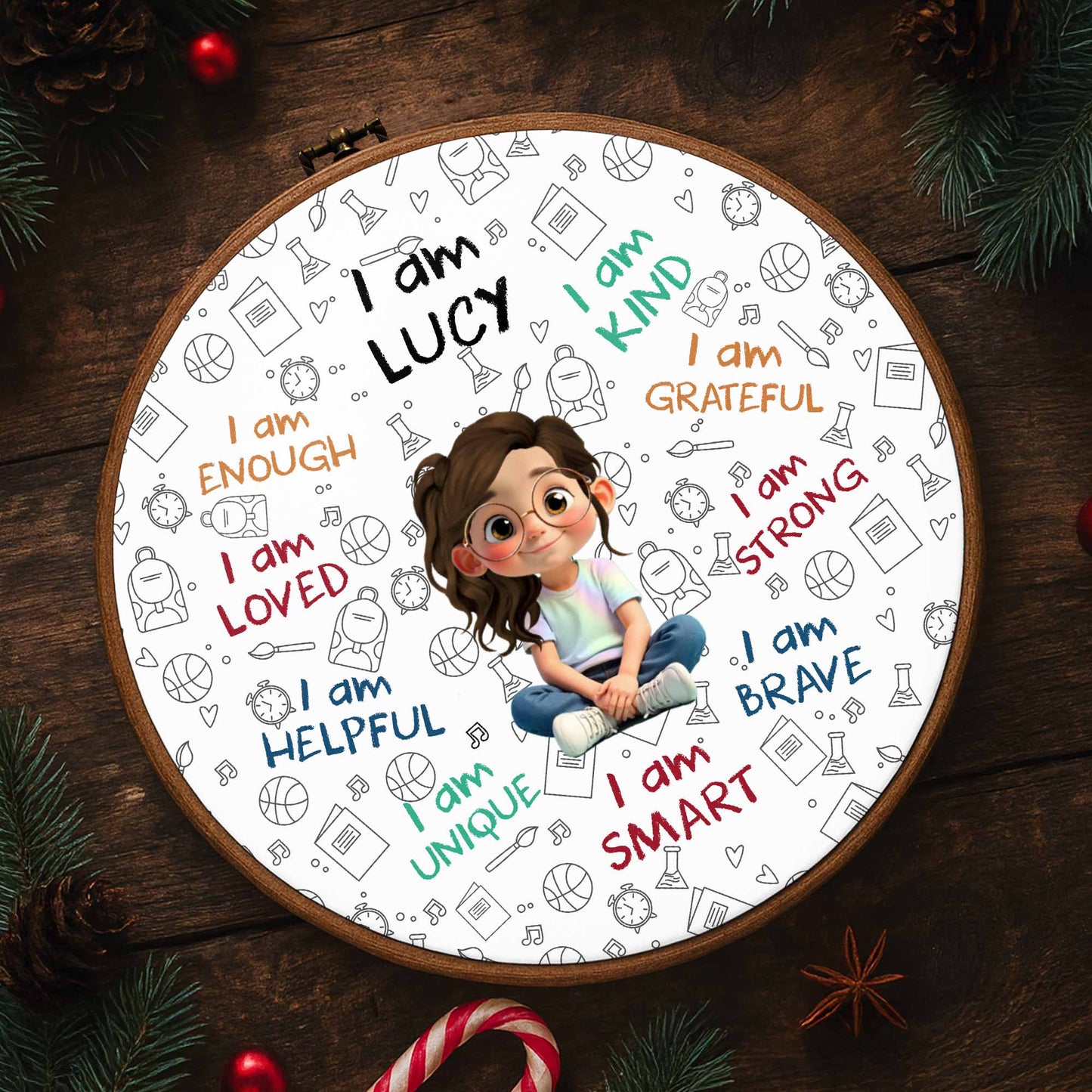 I Am Enough, Loved, Helpful, Unique, Affirmation Art