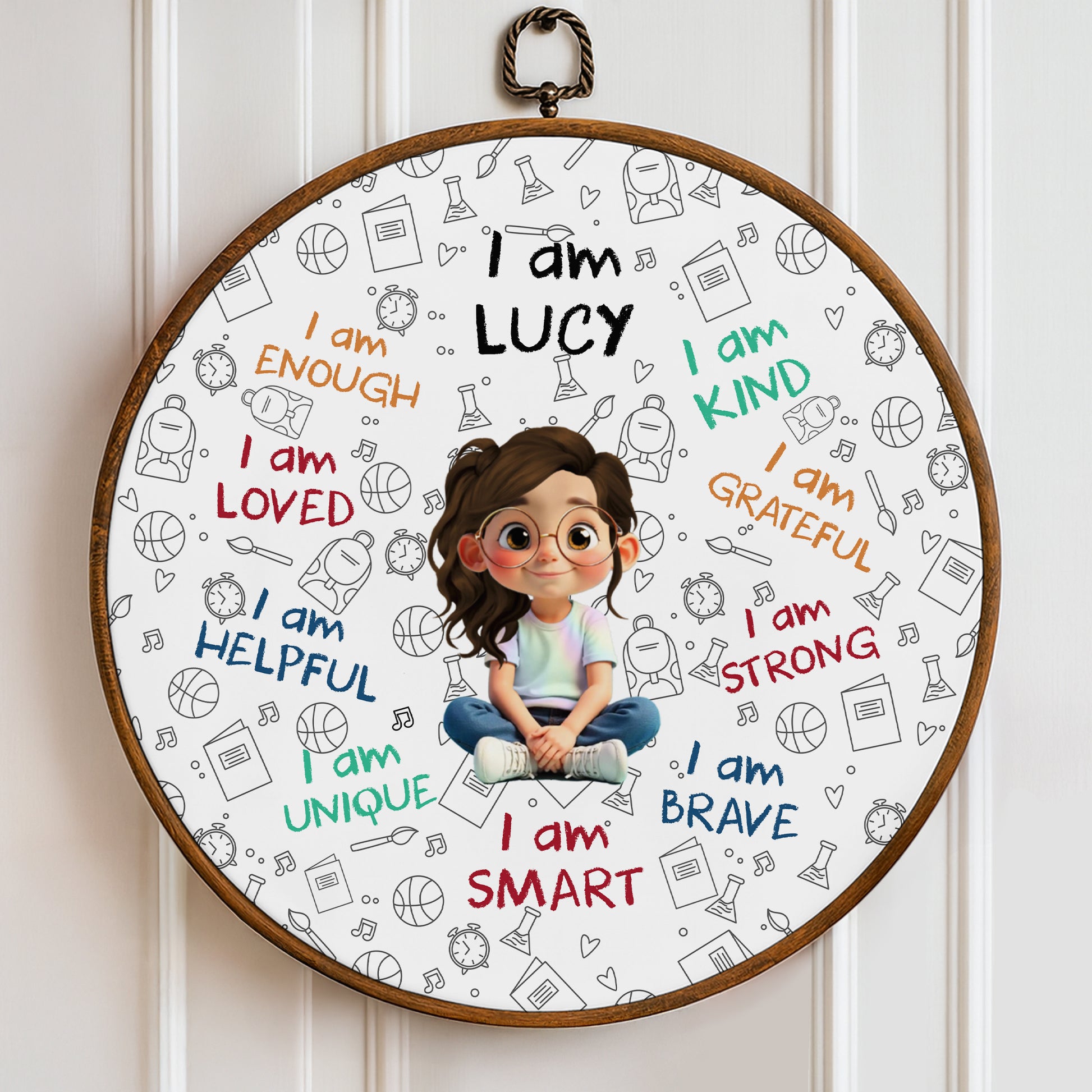 I Am Enough, Loved, Helpful, Unique, Affirmation Art