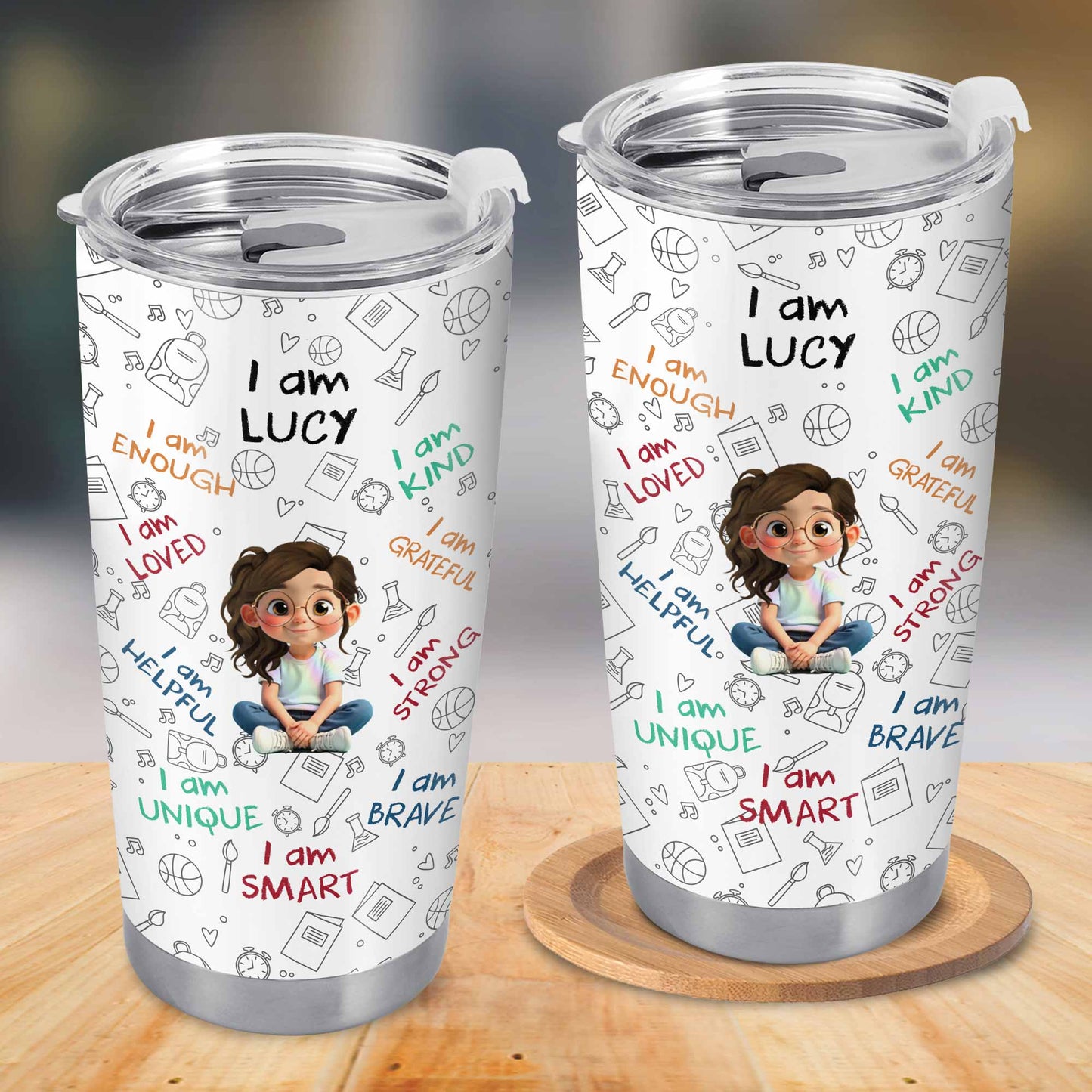 I Am Strong, Loved, Brave, Positive Affirmations Design