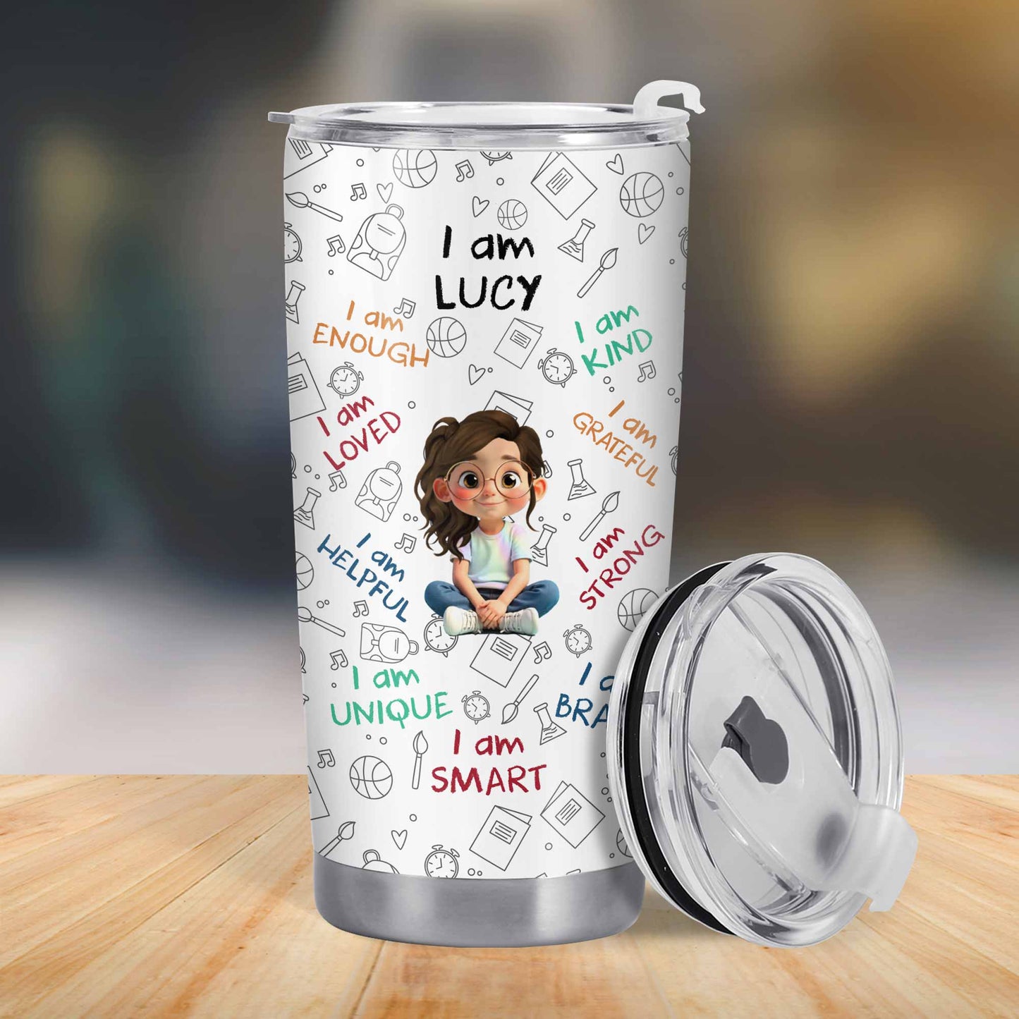 I Am Strong, Loved, Brave, Positive Affirmations Design