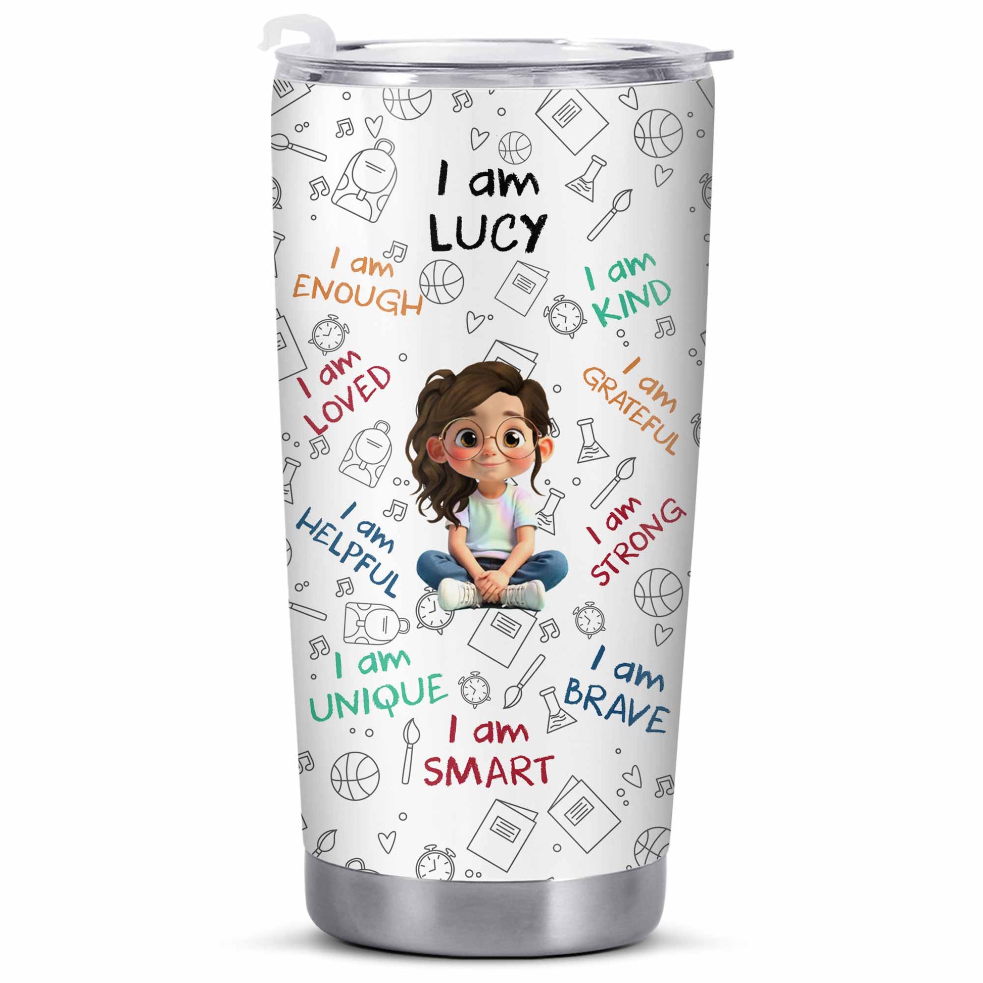 I Am Strong, Loved, Brave, Positive Affirmations Design