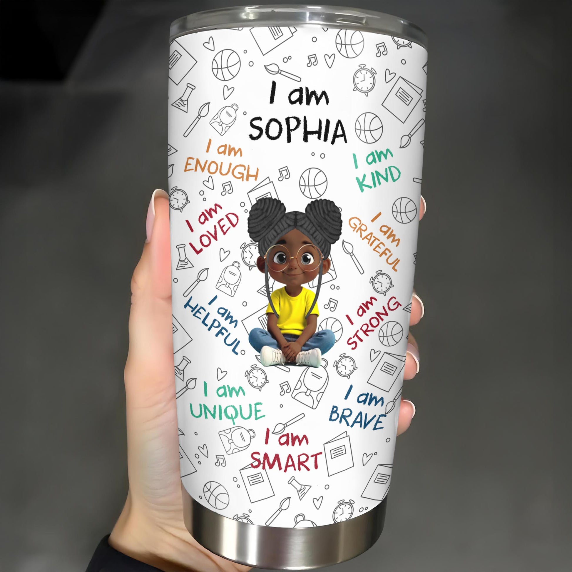 I Am Strong, Loved, Brave, Positive Affirmations Design