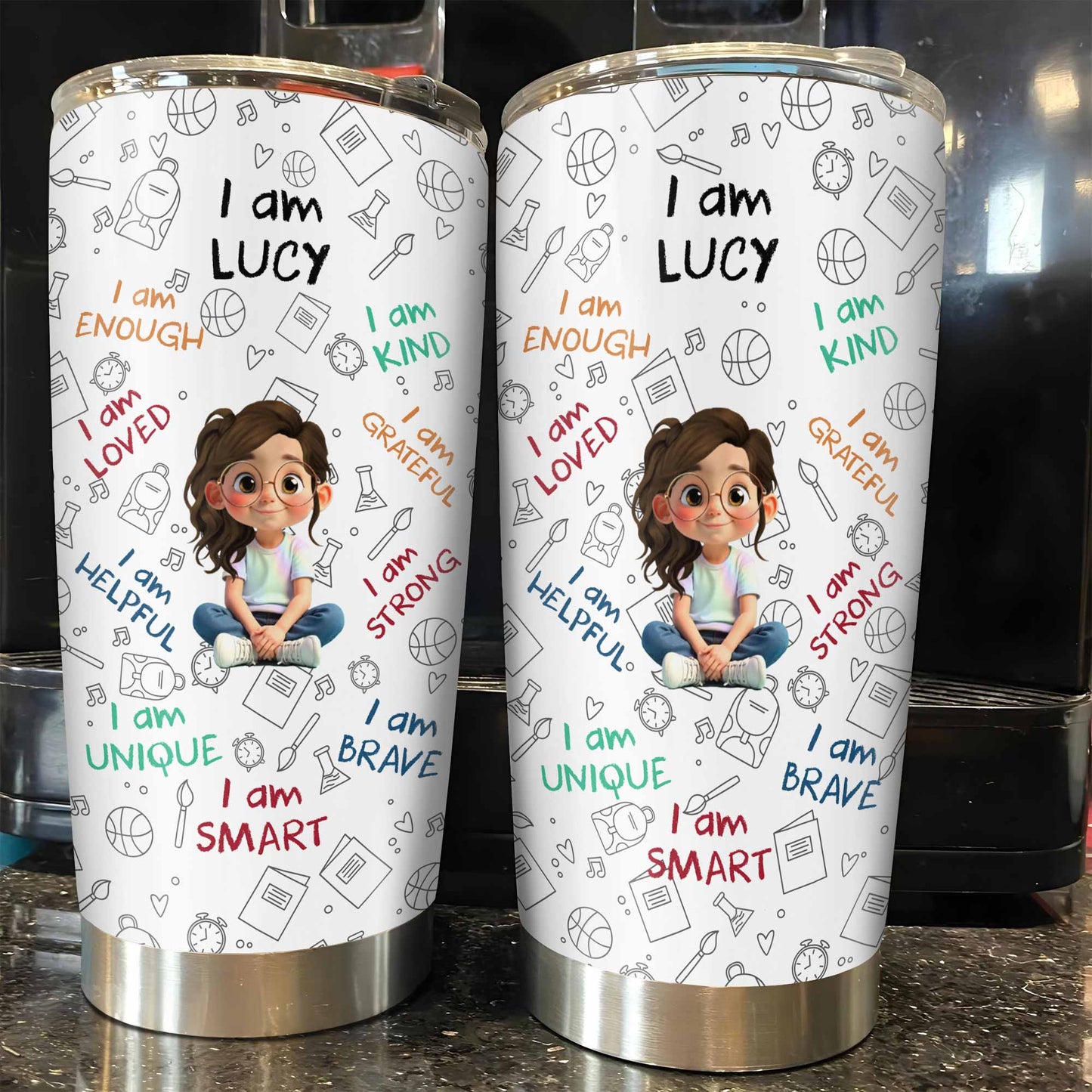 I Am Strong, Loved, Brave, Positive Affirmations Design