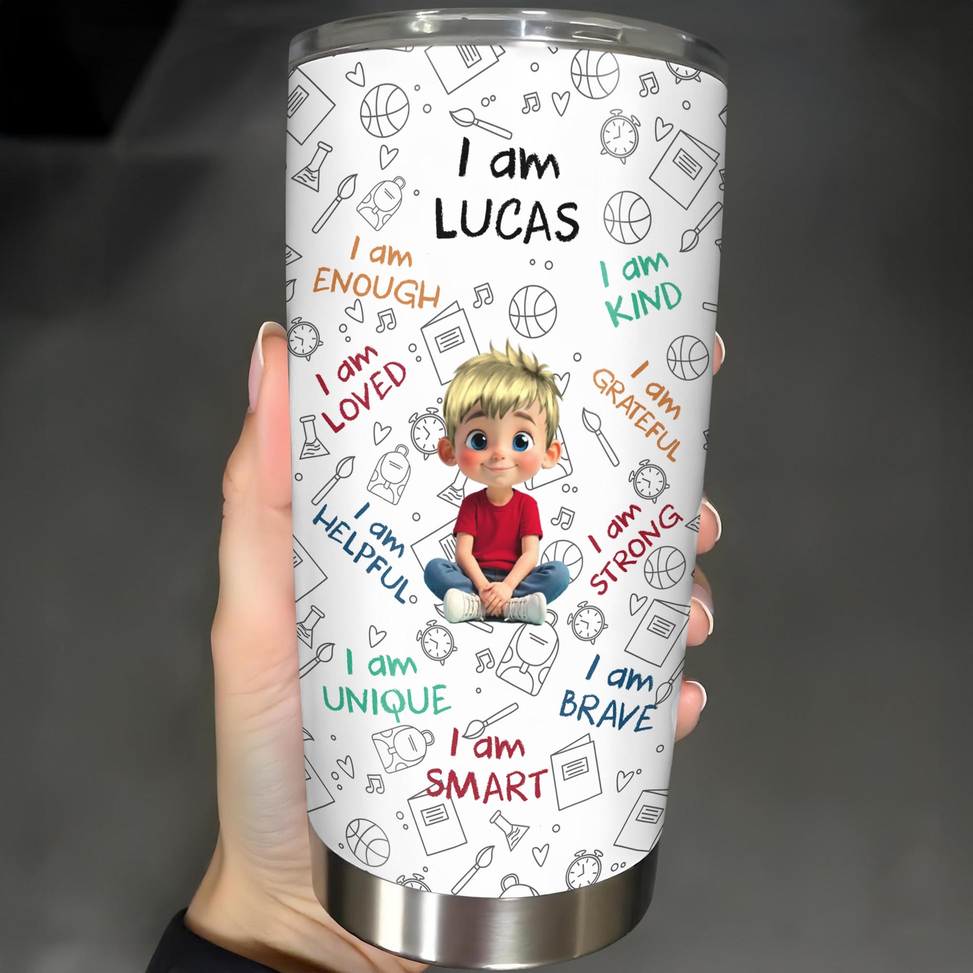 I Am Strong, Loved, Brave, Positive Affirmations Design