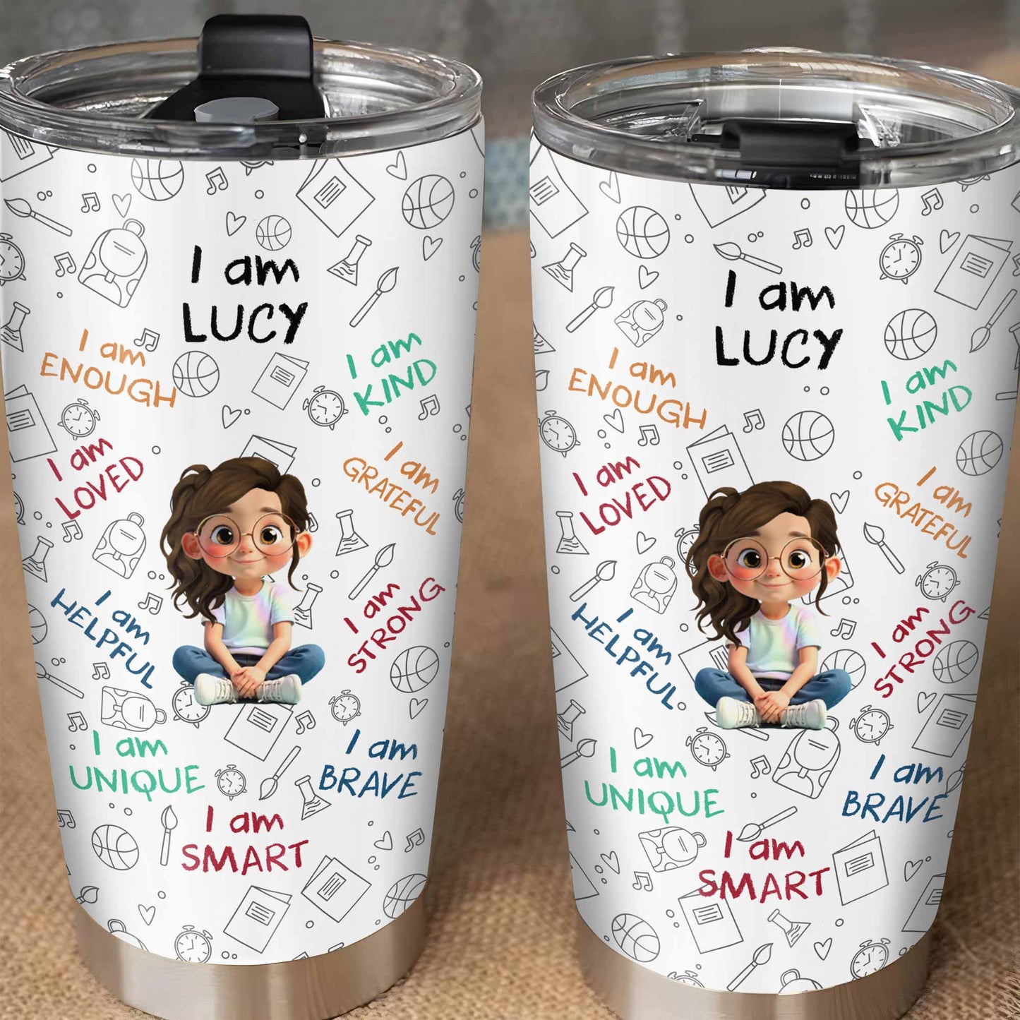 I Am Strong, Loved, Brave, Positive Affirmations Design