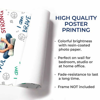 I Am Enough, Loved, Helpful, Unique, Smart - Personalized Custom Vertical Poster - KID243_VPOS