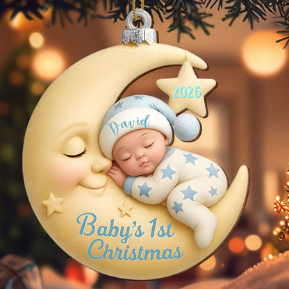 Baby's 1st Christmas, Moon and Stars