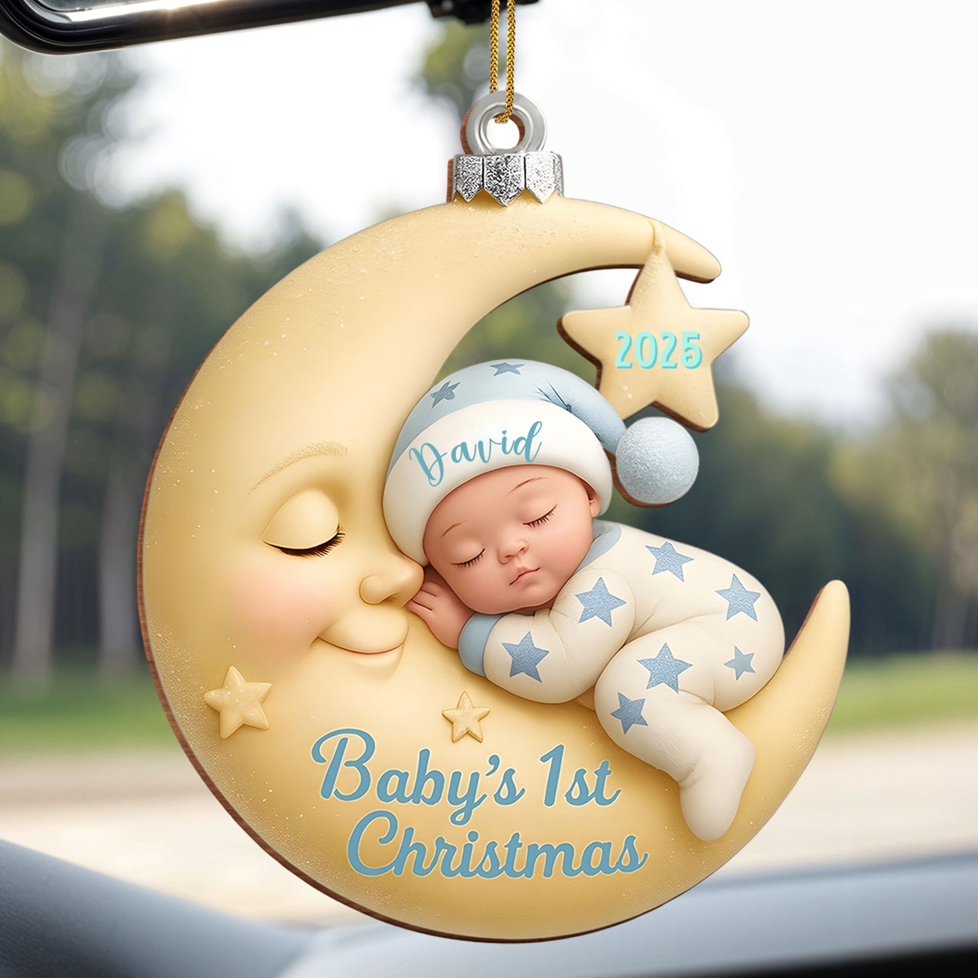 Baby's 1st Christmas, Moon and Stars