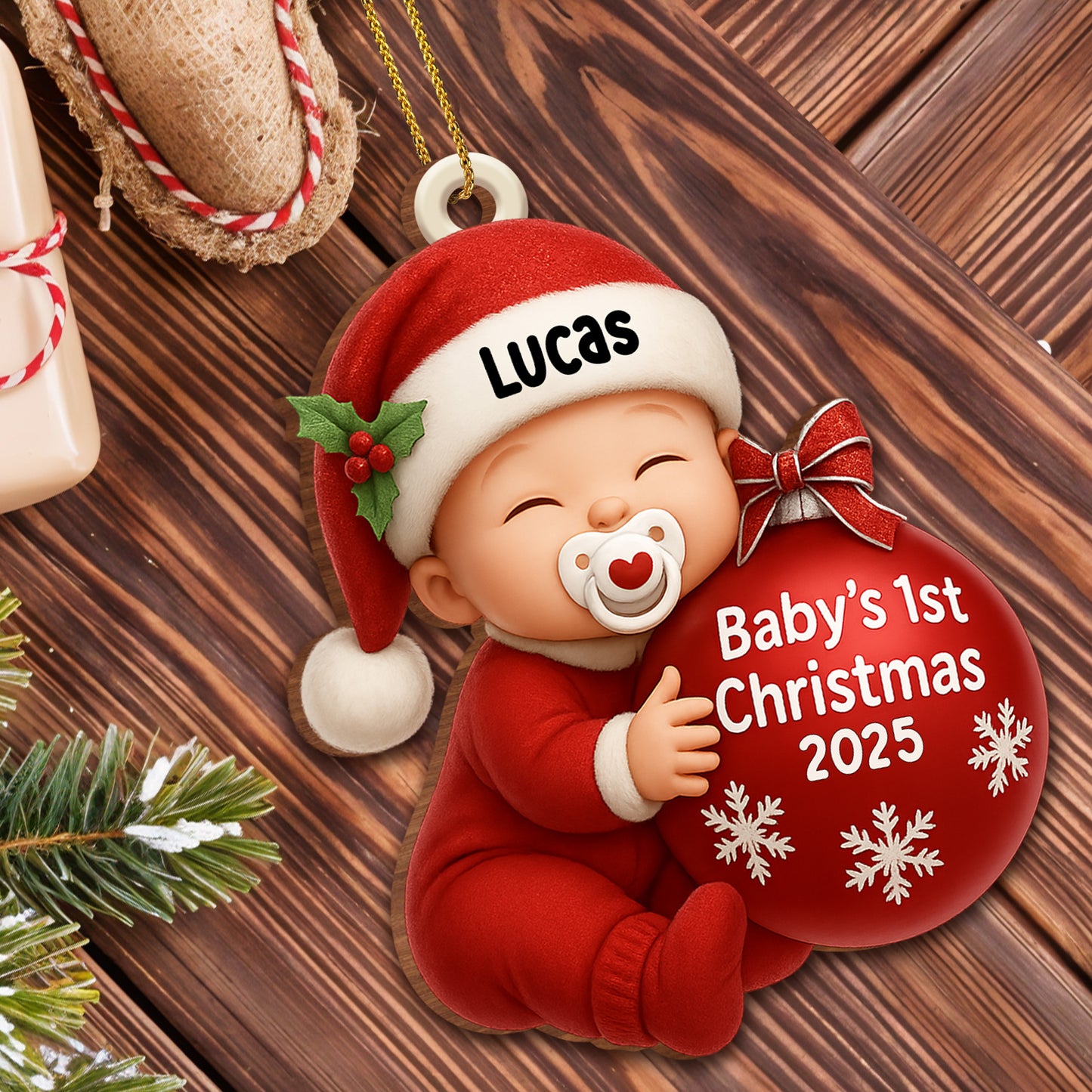 Baby's 1st Christmas, Adorable Santa Hat Ornament