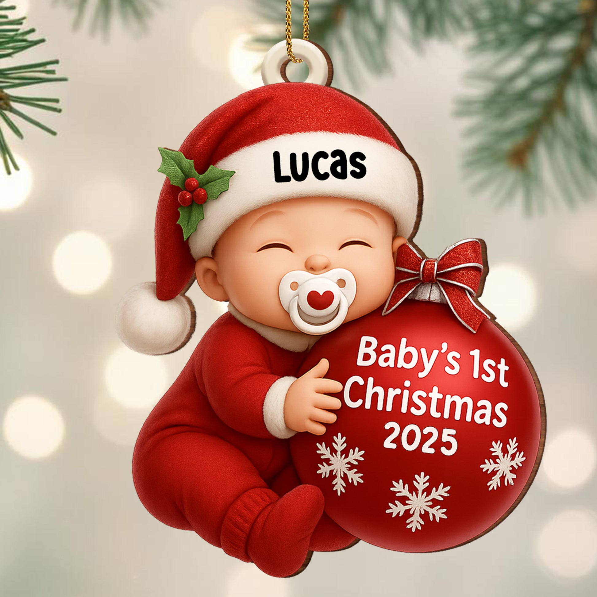 Baby's 1st Christmas, Adorable Santa Hat Ornament