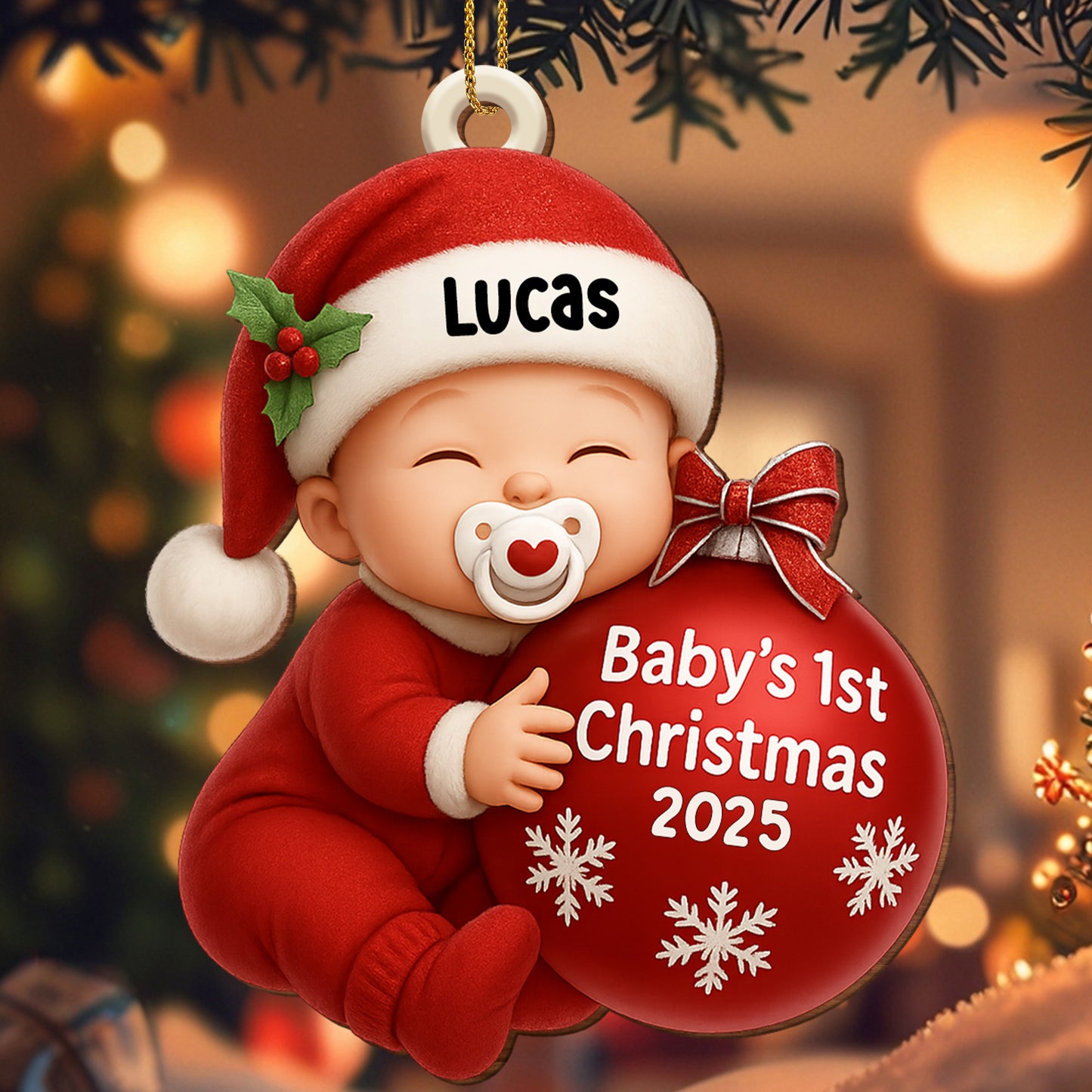 Baby's 1st Christmas, Adorable Santa Hat Ornament