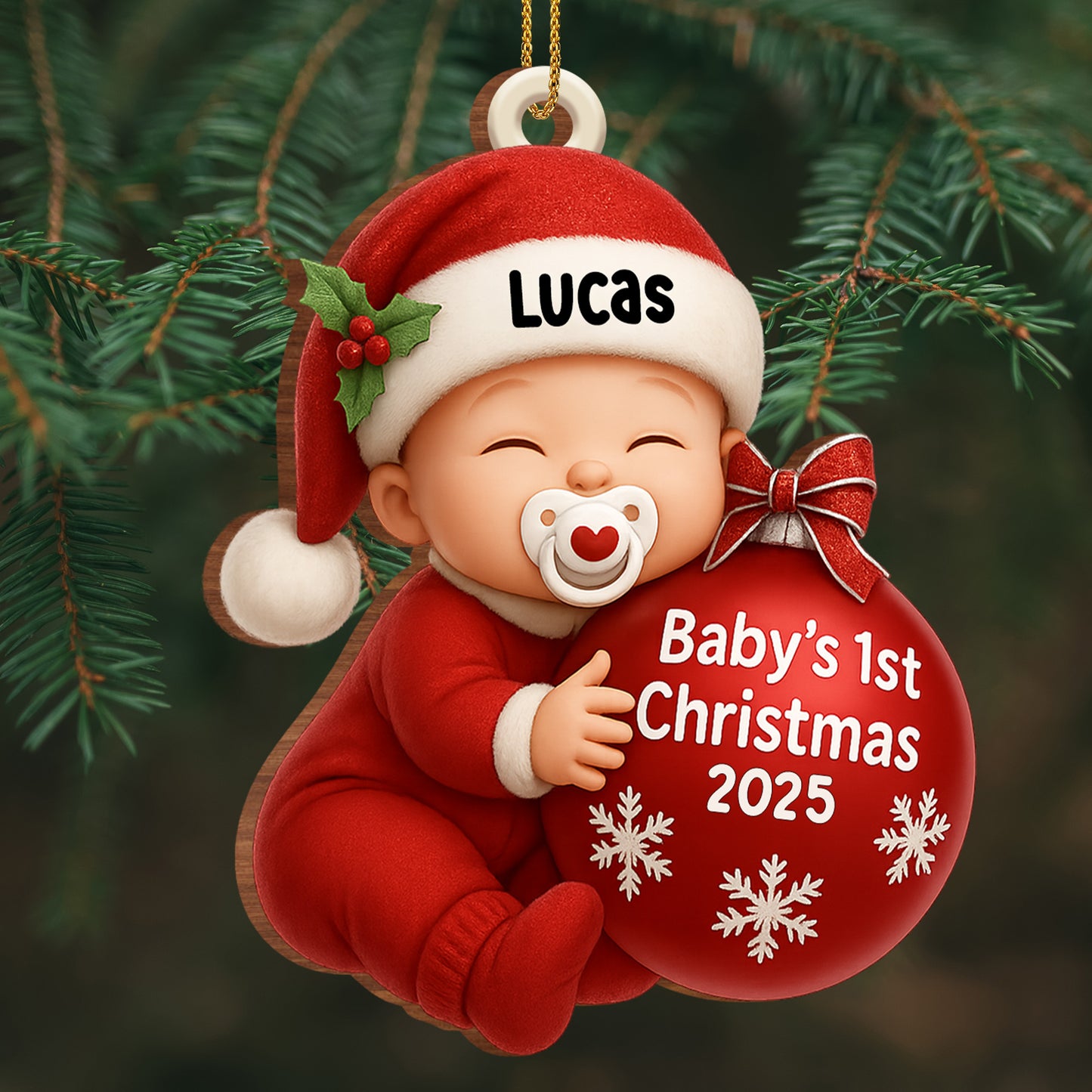 Baby's 1st Christmas, Adorable Santa Hat Ornament